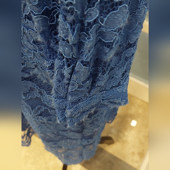 Nanette Lepore Blue Lace Long Sleeve Dress - Picture 5 of 6
